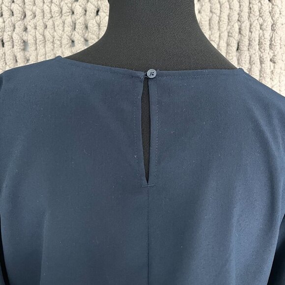 Banana Republic Factory Pull Over Navy Blue Long-Sleeve Blouse Size M - Picture 10 of 14